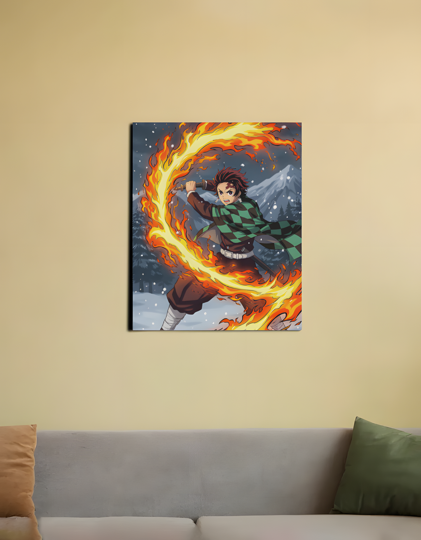 Tanjiro's Hinokami Kagura (Flame Sword Art) (Size 16X20 Inch)
