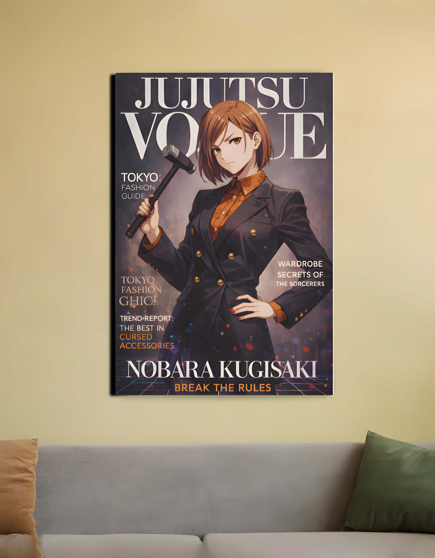 "Sorcerer Chic" – Nobara Kugisaki Magazine Cover Canvas