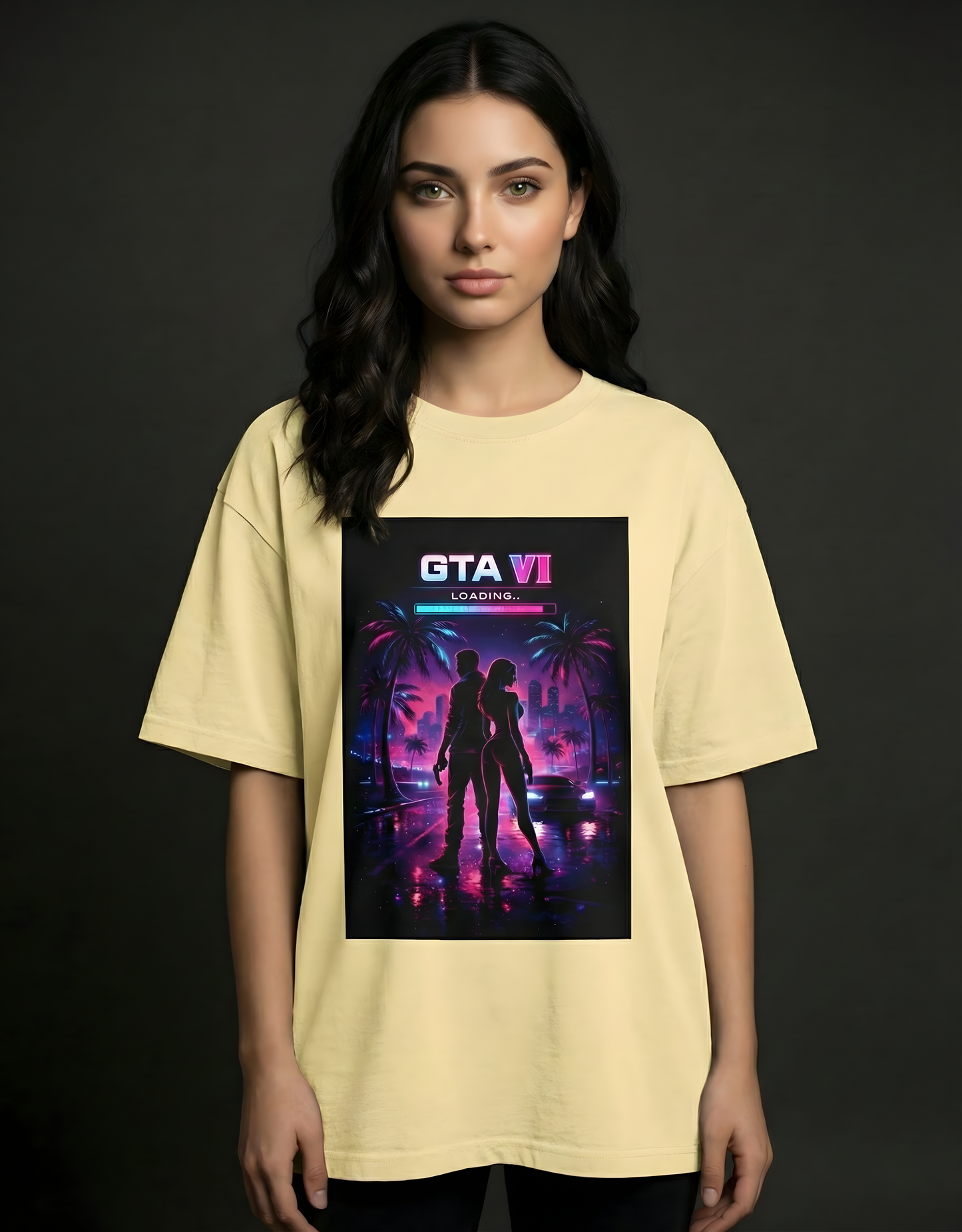 GTA VI Neon Nights  Unisex Oversized T-Shirt