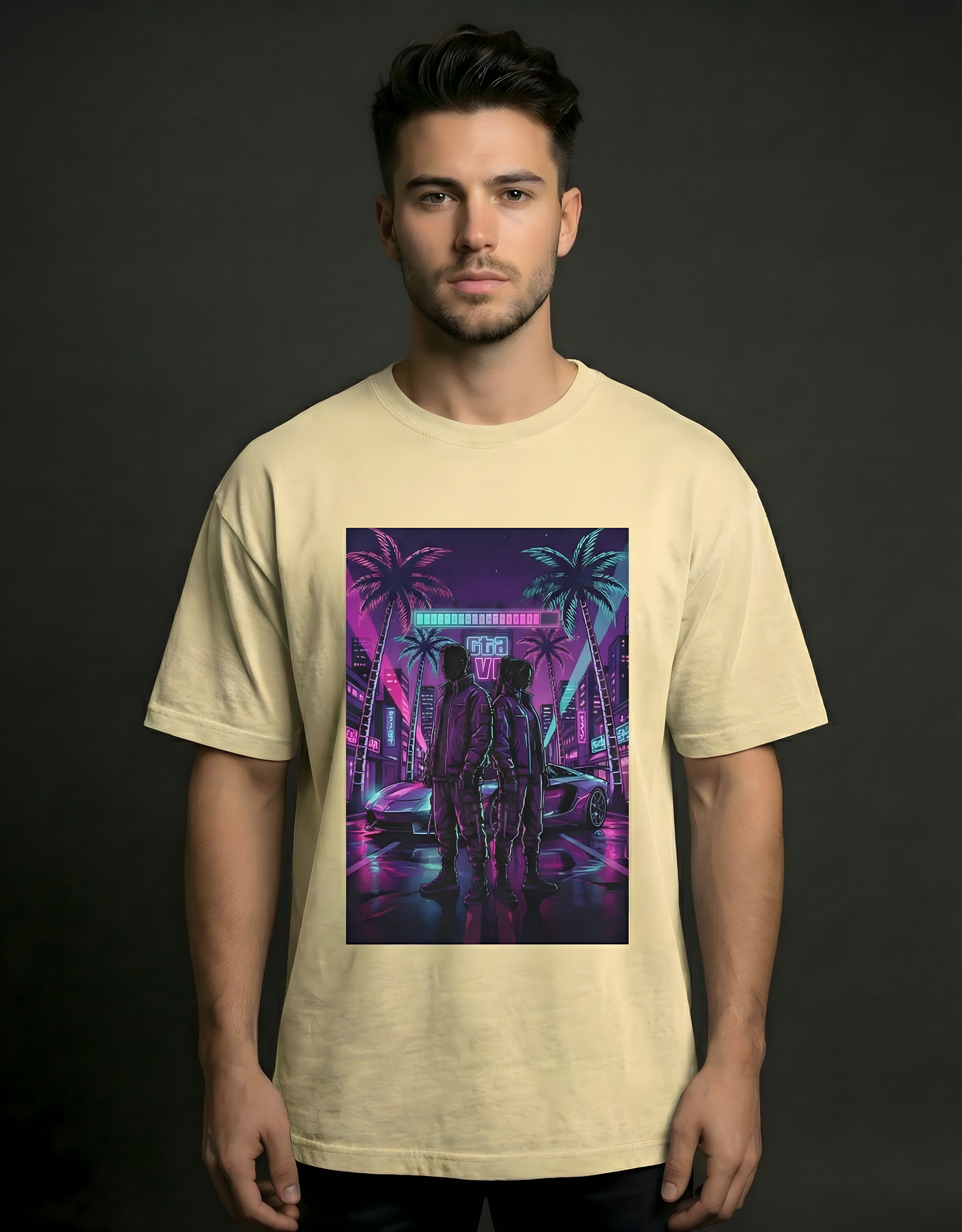 GTA VI Neon Nights  Unisex Oversized T-Shirt