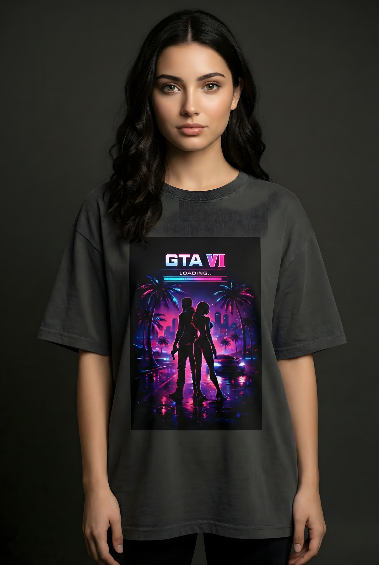 GTA VI Neon Nights  Unisex Oversized T-Shirt