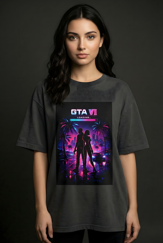 GTA VI Neon Nights  Unisex Oversized T-Shirt
