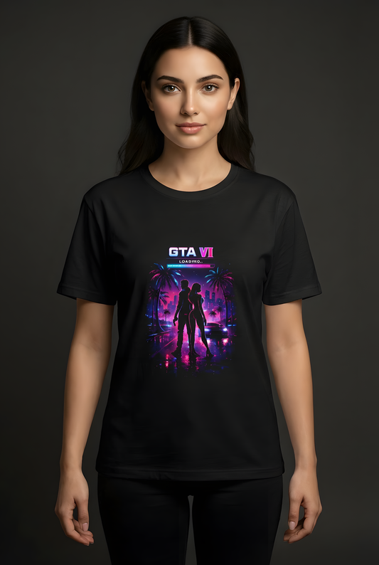 GTA VI Neon Nights –  Unisex Crew Neck T-Shirt