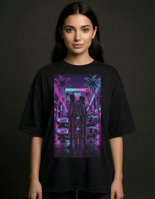 GTA VI Neon Nights  Unisex Oversized T-Shirt