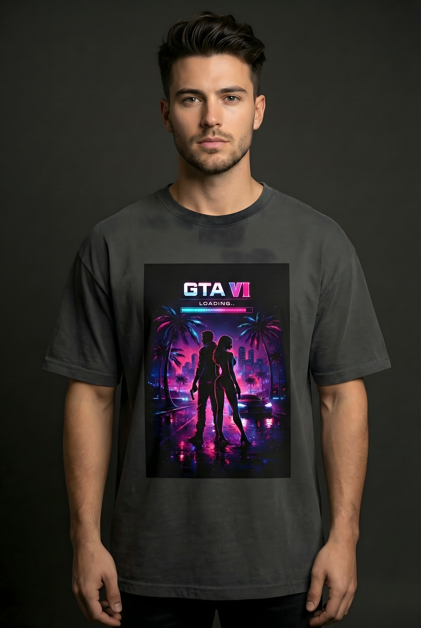 GTA VI Neon Nights  Unisex Oversized T-Shirt