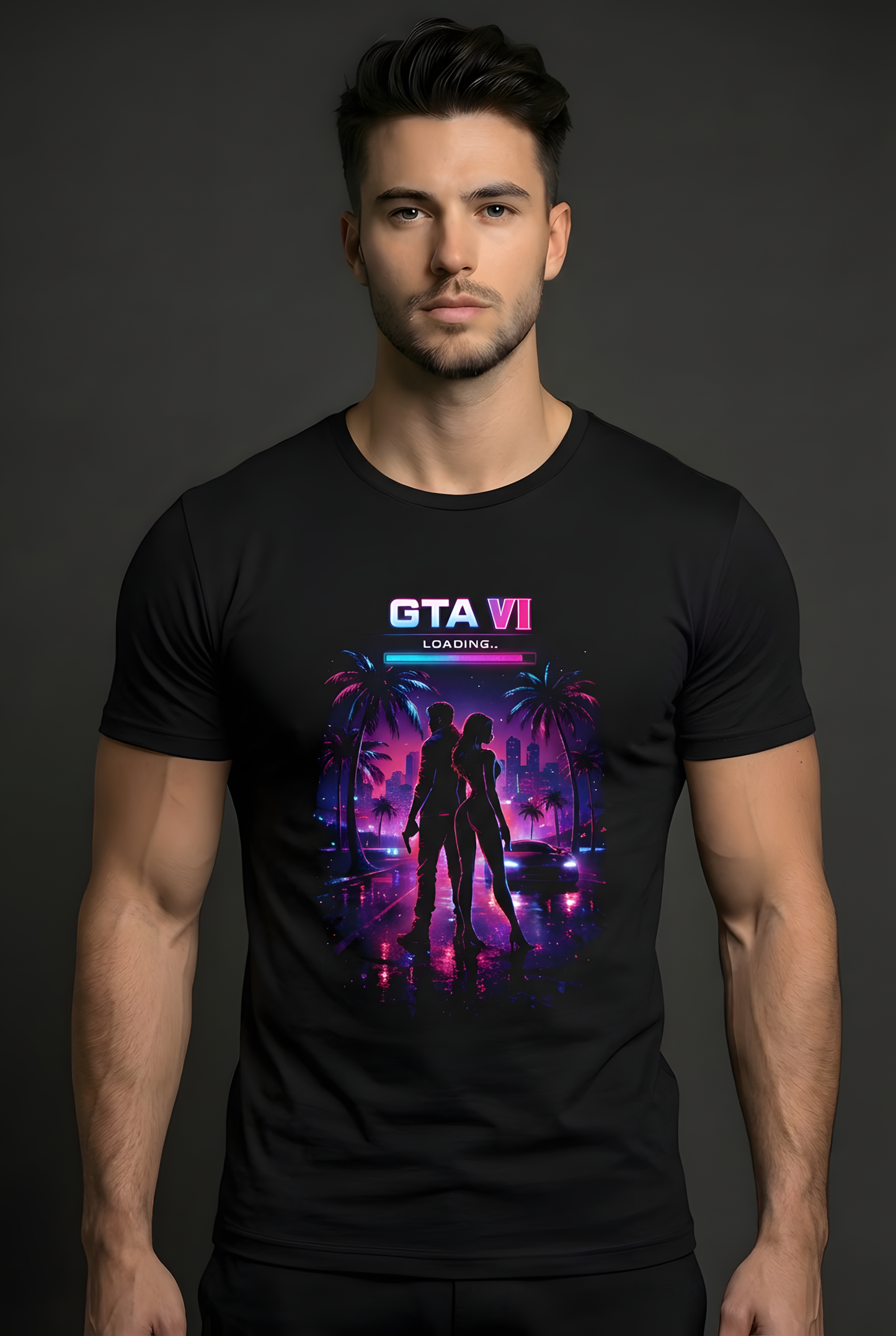 GTA VI Neon Nights –  Unisex Crew Neck T-Shirt