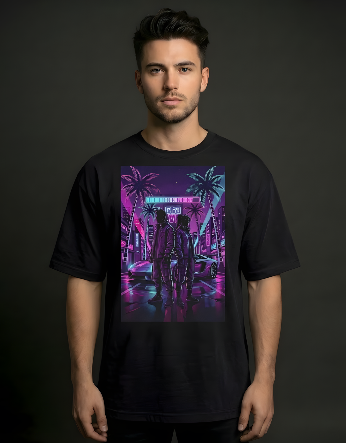GTA VI Neon Nights  Unisex Oversized T-Shirt