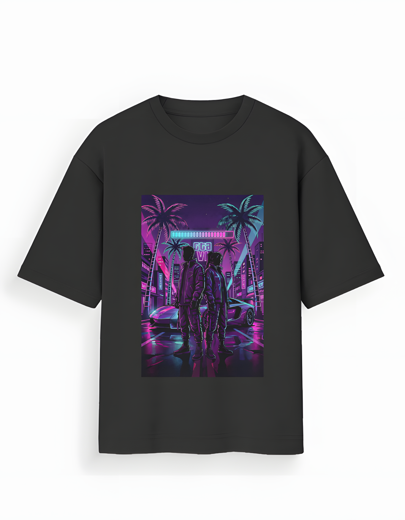 GTA VI Neon Nights  Unisex Oversized T-Shirt