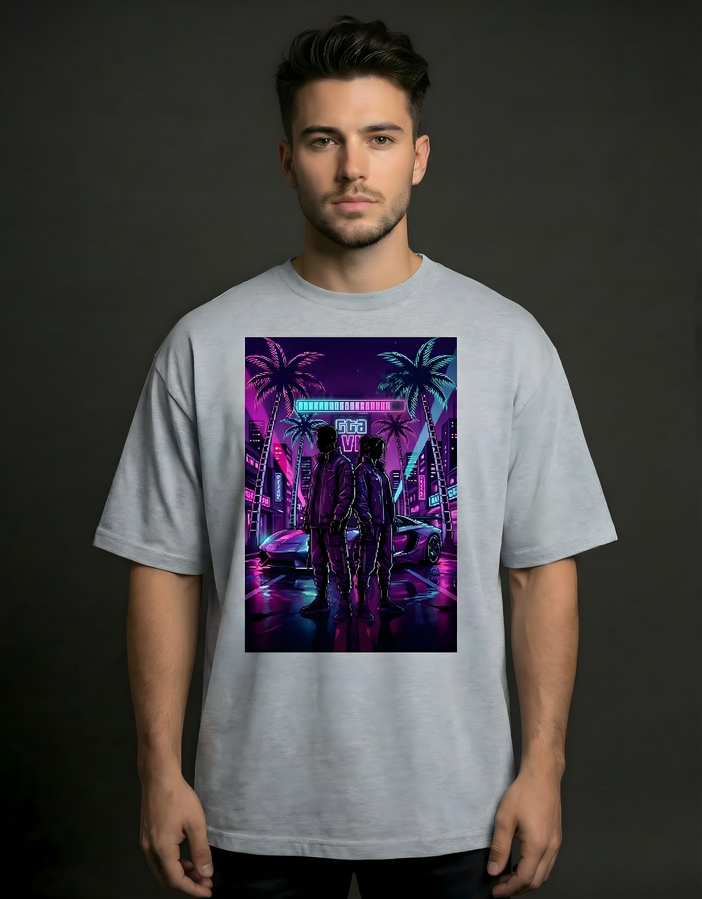 GTA VI Neon Nights  Unisex Oversized T-Shirt
