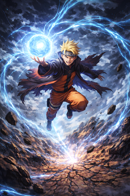 "Rasengan: The Hero's Strike" – Naruto Uzumaki Canvas (Size 16X20 Inch)