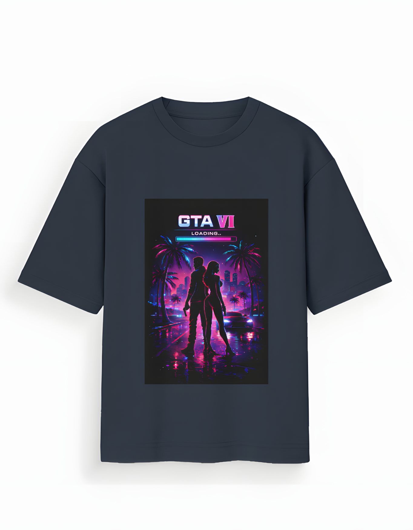 GTA VI Neon Nights  Unisex Oversized T-Shirt