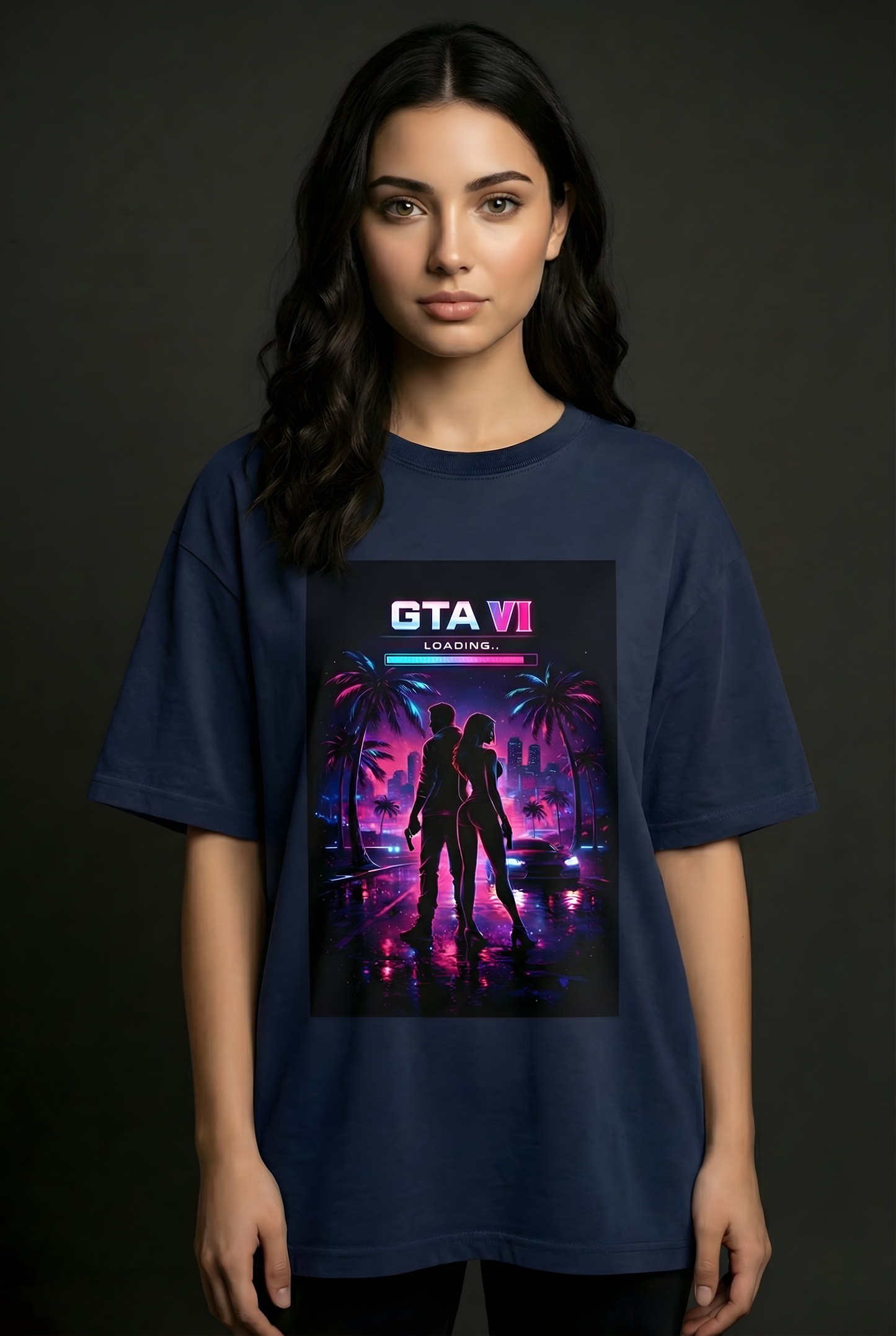 GTA VI Neon Nights  Unisex Oversized T-Shirt