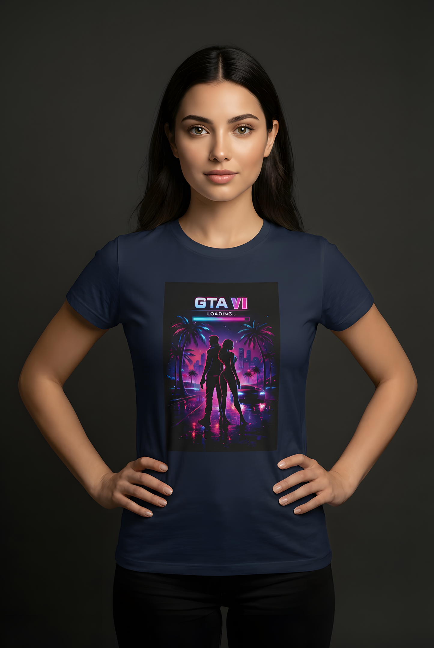 GTA VI Neon Nights –  Unisex Crew Neck T-Shirt