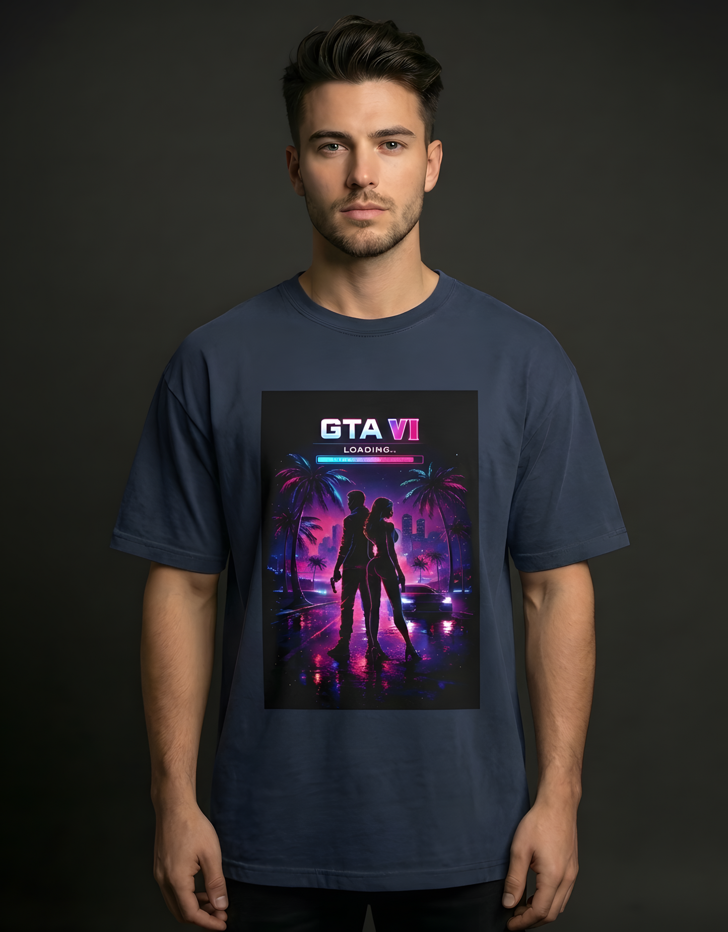 GTA VI Neon Nights  Unisex Oversized T-Shirt