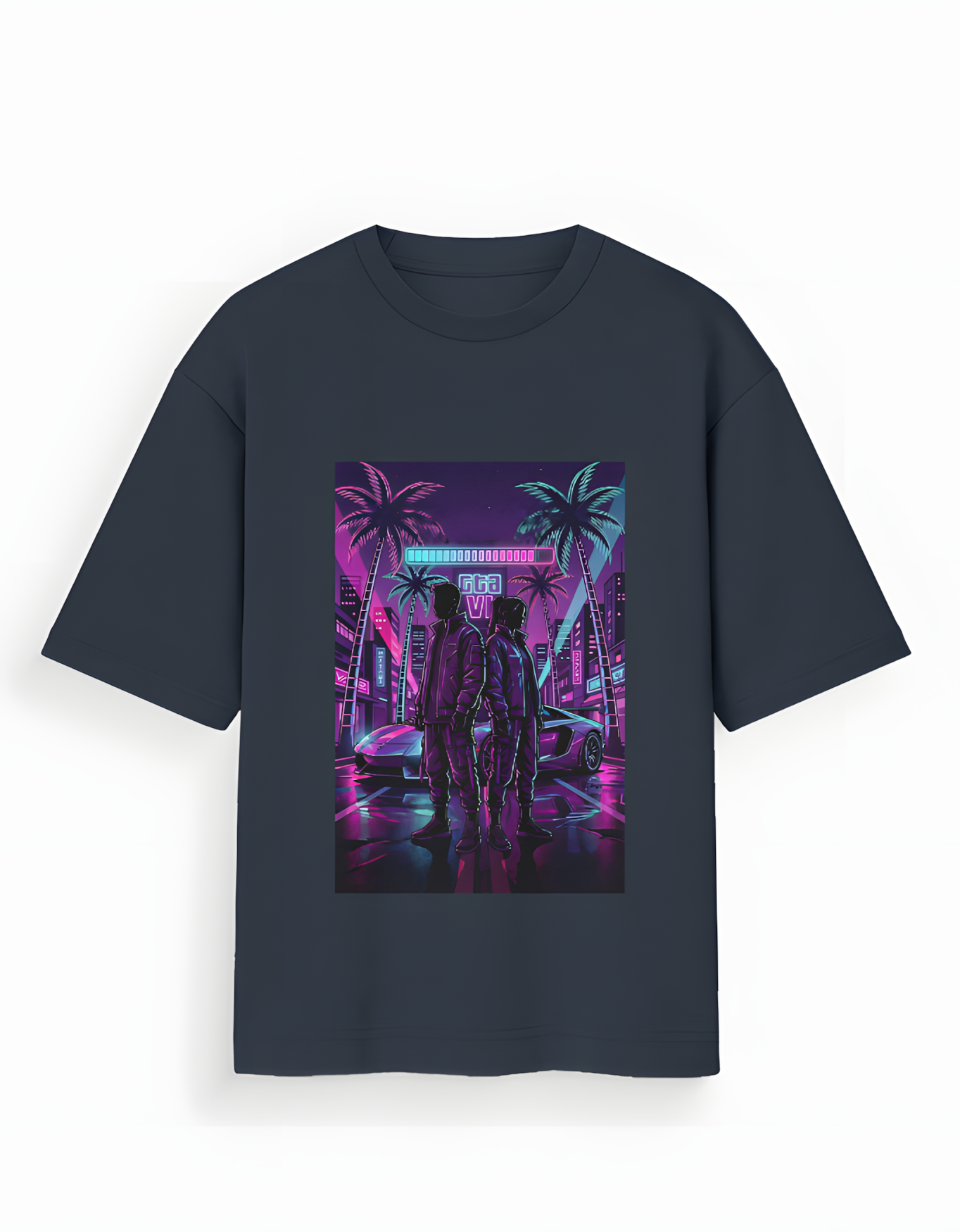 GTA VI Neon Nights  Unisex Oversized T-Shirt